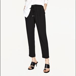 Zara Black Drawstring Trousers
